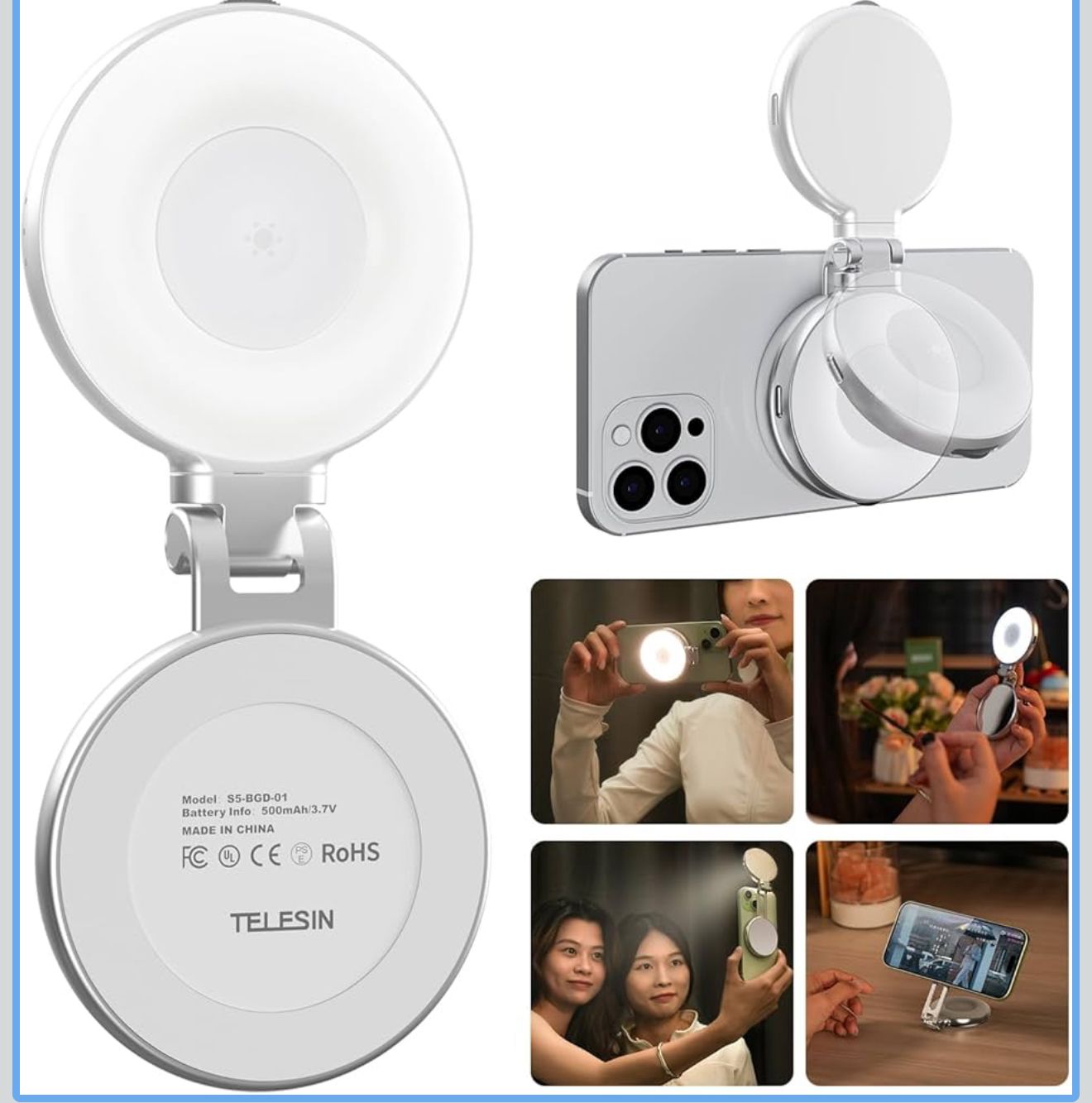 TELESIN Magnetic Mobile Fill Light / Selfie Ring Light