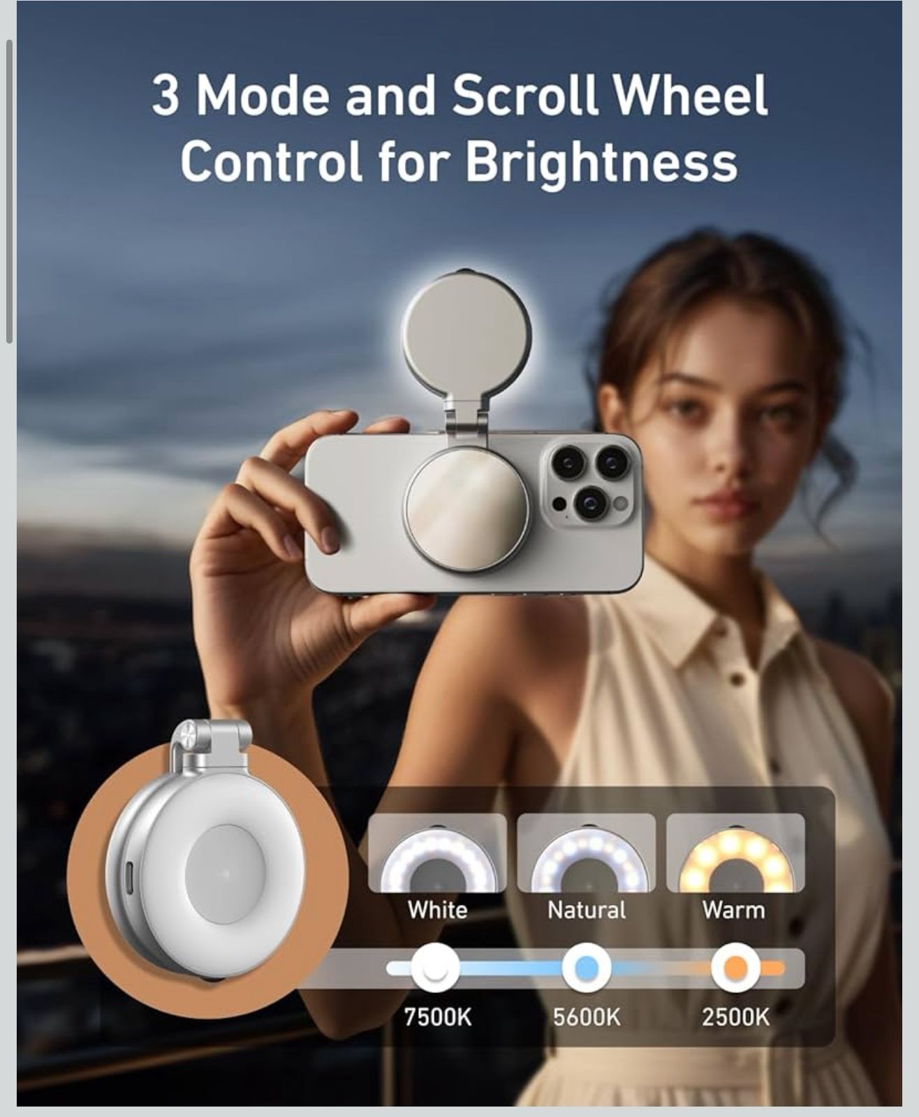 TELESIN Magnetic Mobile Fill Light / Selfie Ring Light