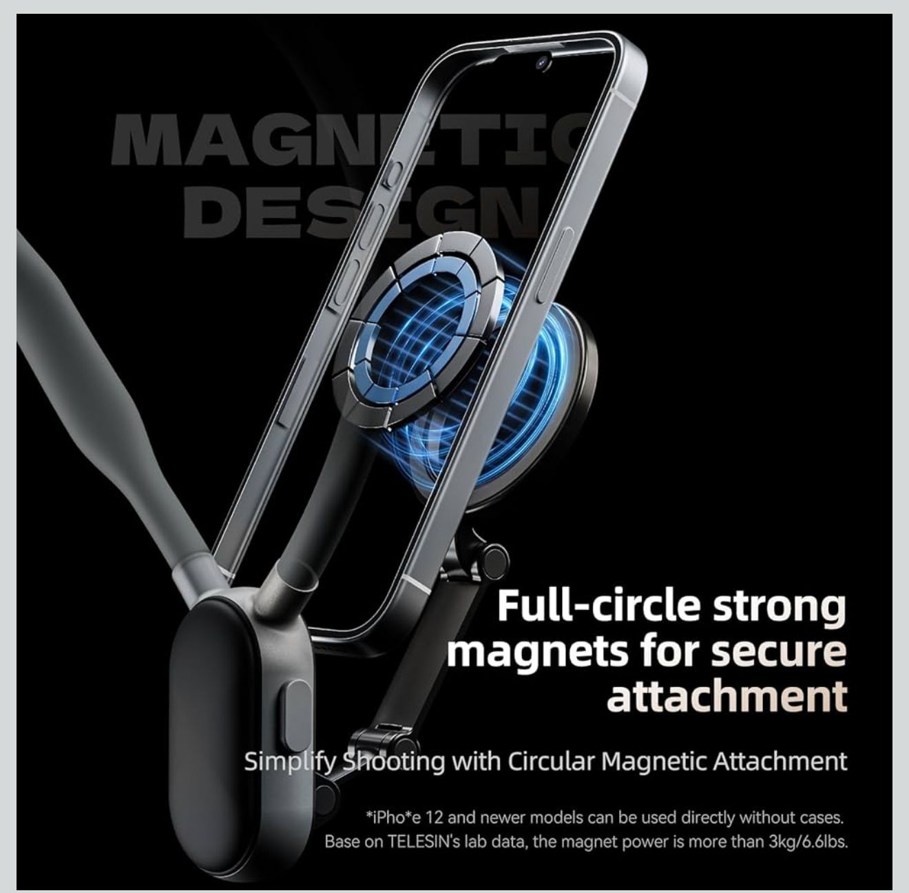Telesin Magnetic Phone Mount (MagSafe Grip Arm Holder)