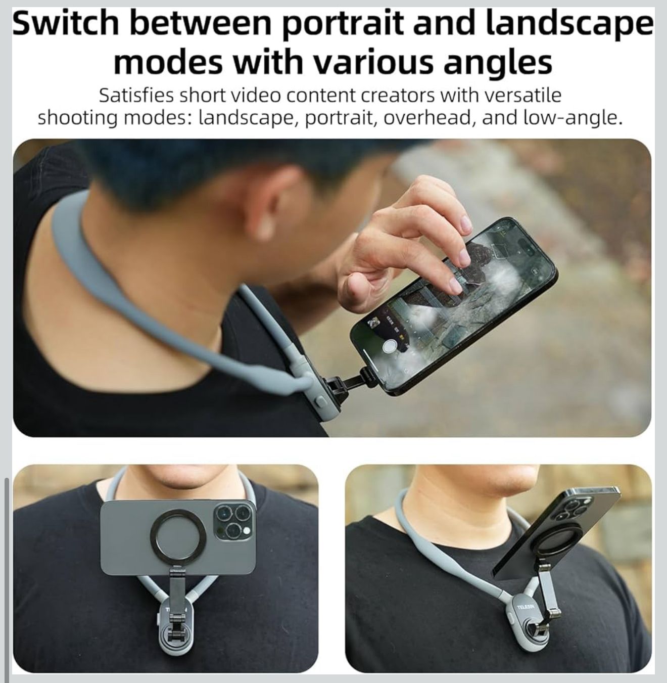 Telesin Magnetic Phone Mount (MagSafe Grip Arm Holder)