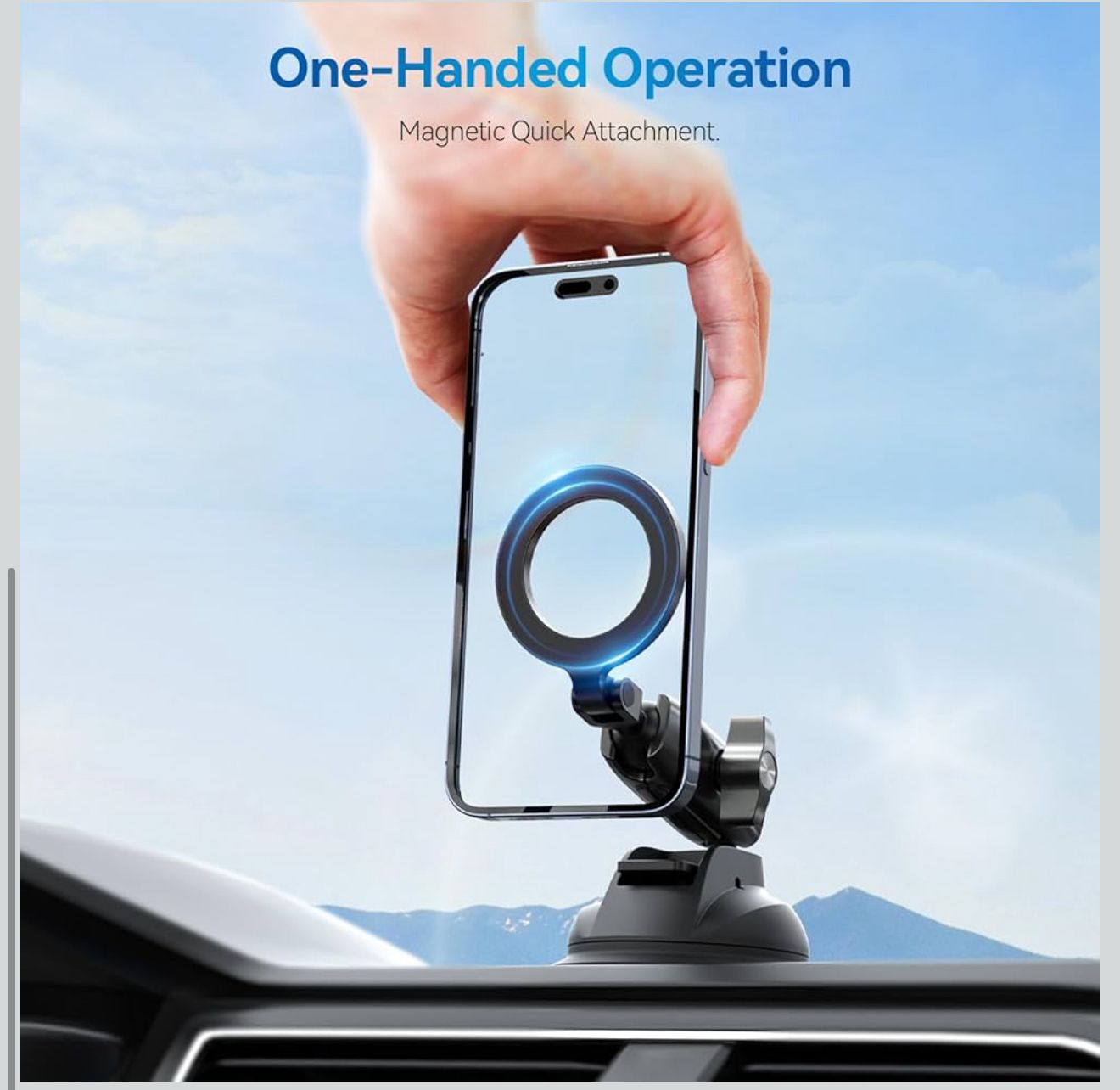 Telesin Magnetic Car Mount Holder (MagSafe N52 Suction Phone Stand)