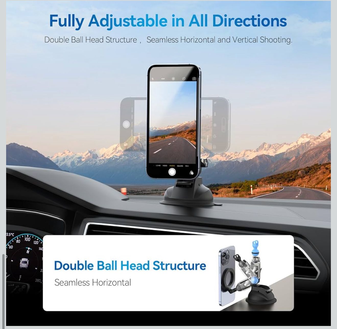 Telesin Magnetic Car Mount Holder (MagSafe N52 Suction Phone Stand)