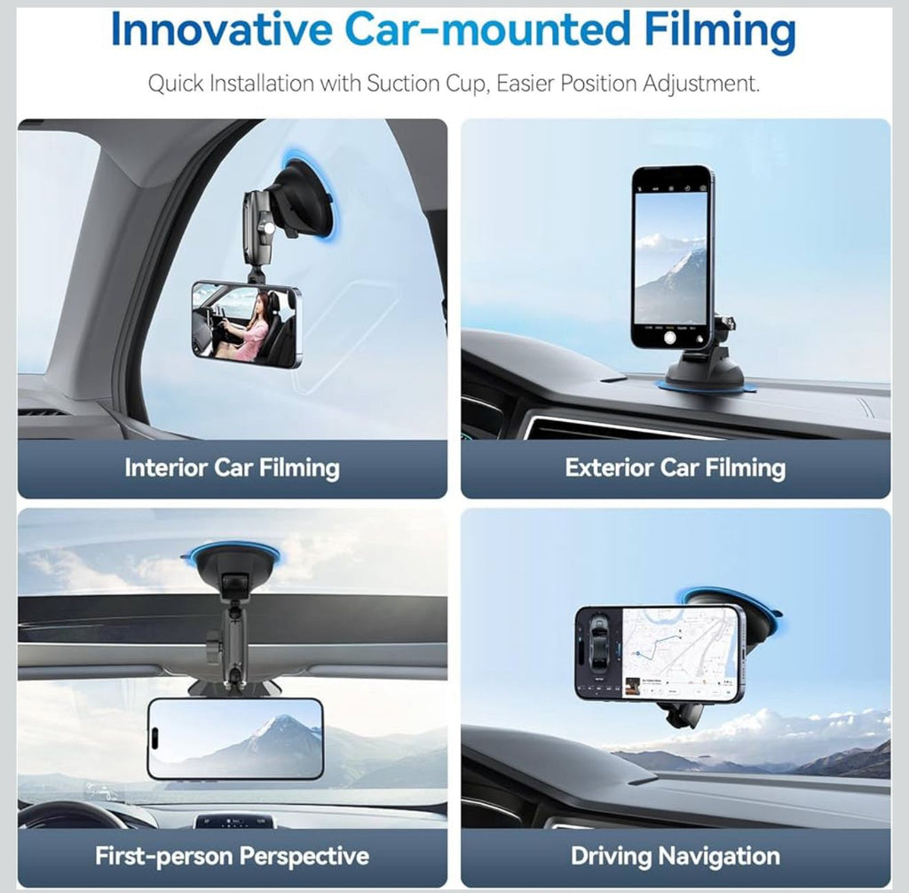Telesin Magnetic Car Mount Holder (MagSafe N52 Suction Phone Stand)