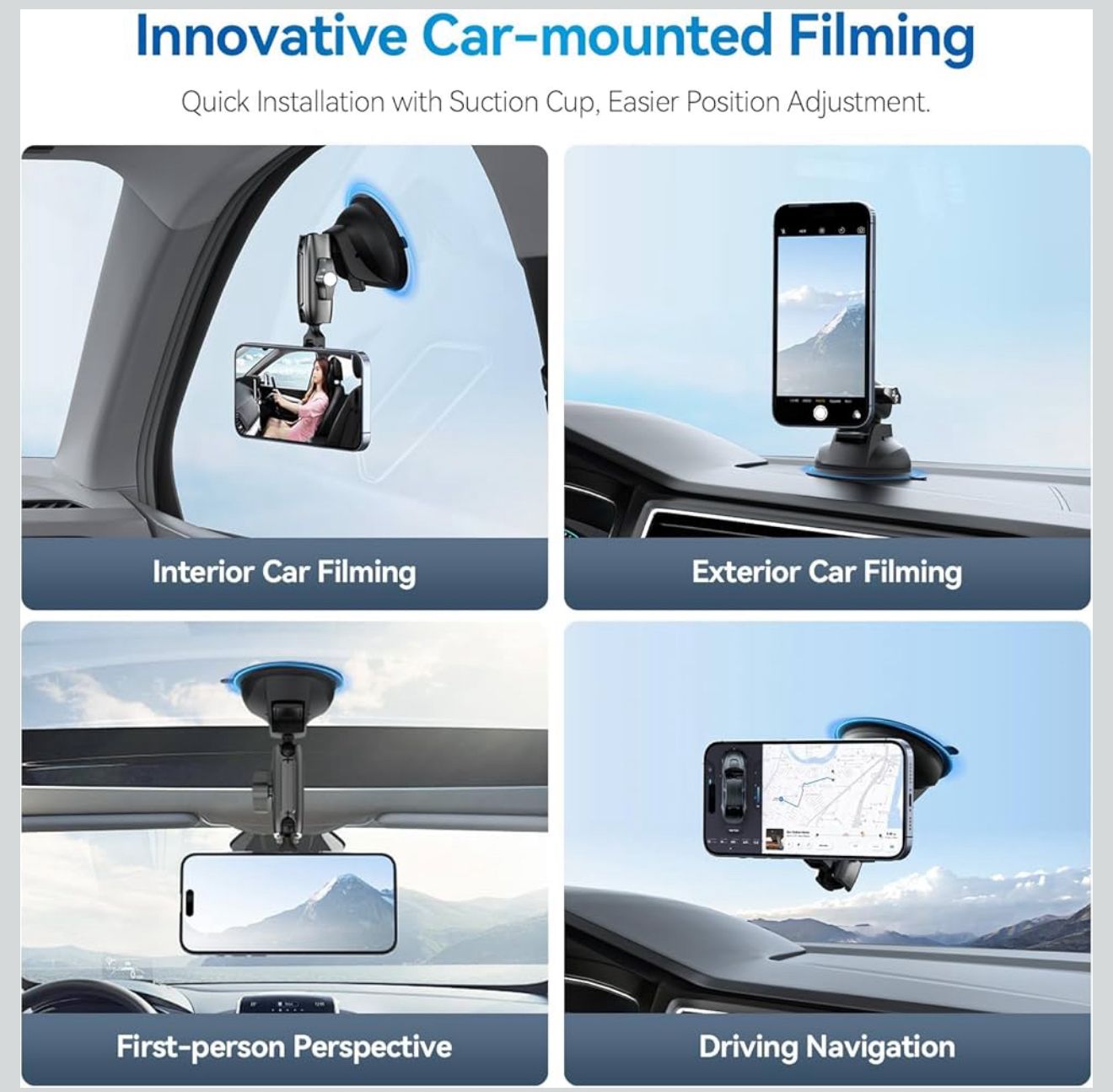 Telesin Magnetic Car Mount Holder (MagSafe N52 Suction Phone Stand)