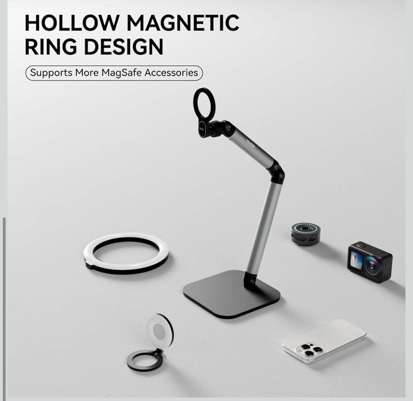 Telesin Magnetic Desktop Stand (Hollow MagSafe Arm Mount)