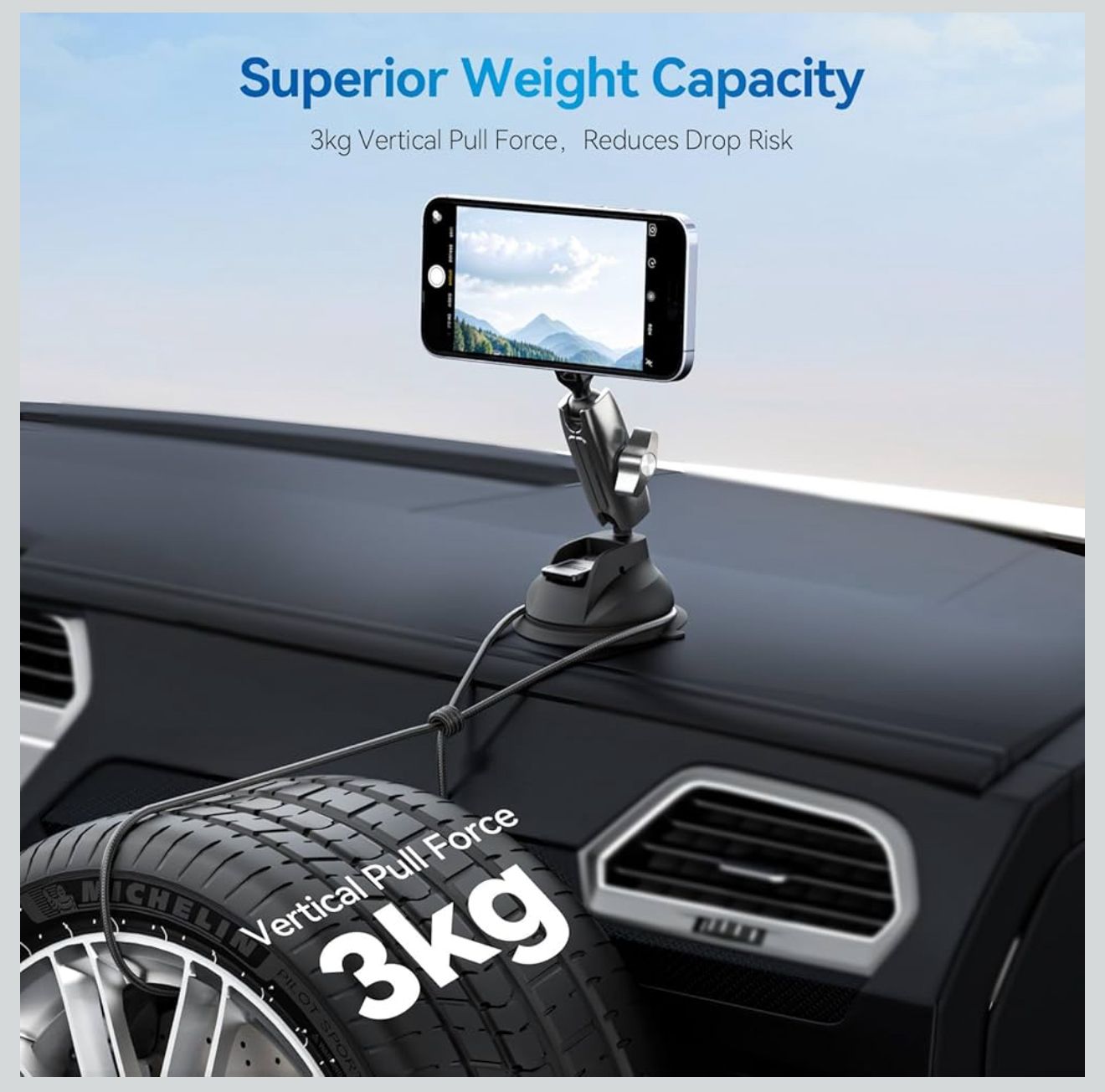Telesin Magnetic Car Mount Holder (MagSafe N52 Suction Phone Stand)