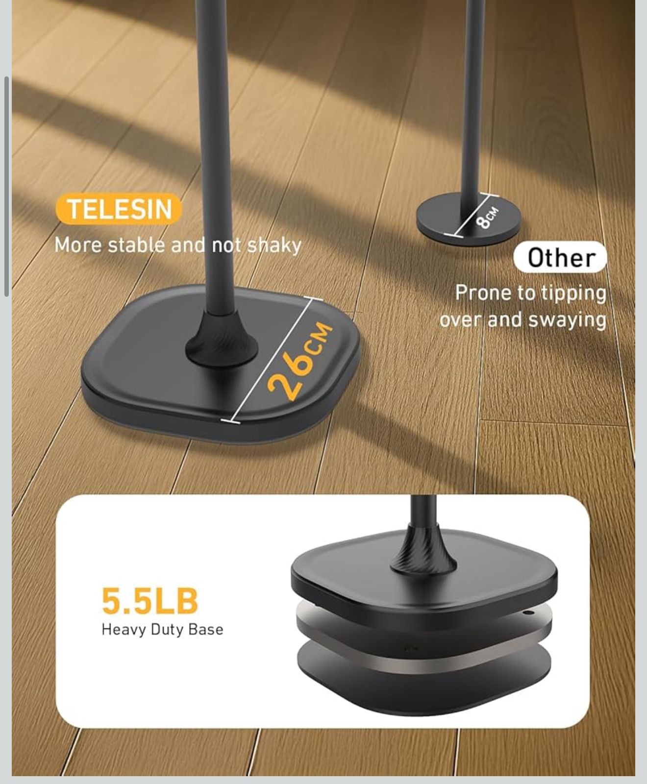Telesin Adjustable Floor Stand (1.6M Extendable Phone & Tablet Holder