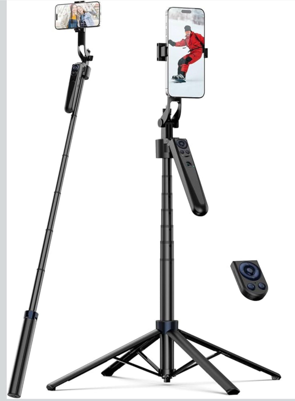 Telesin 63-Inch Auto Face Tracking Tripod with Bluetooth Remote