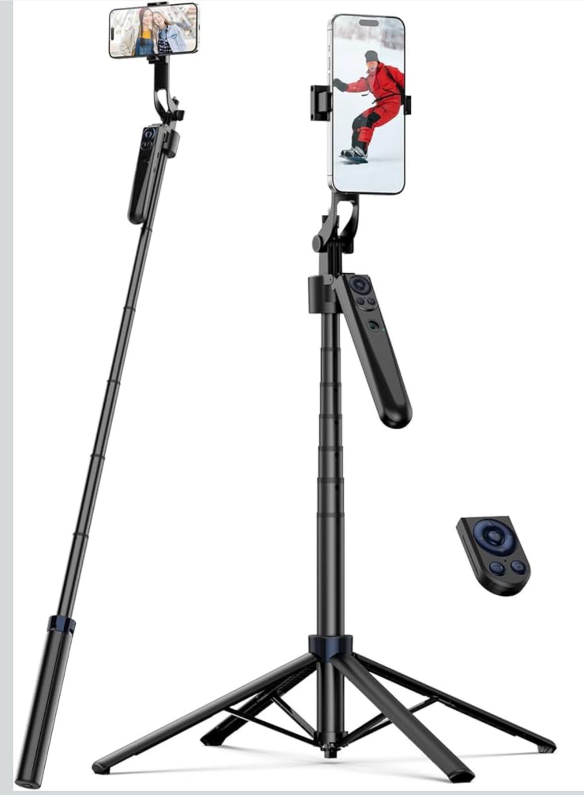 Telesin 63-Inch Auto Face Tracking Tripod with Bluetooth Remote