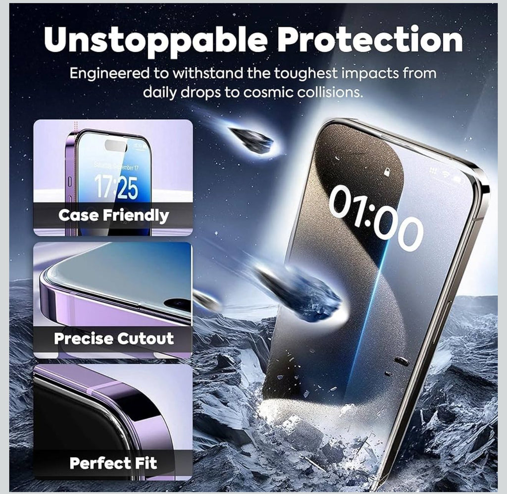 Pack Tempered Glass Screen Protector with Auto Alignment Kit (Ultra Clear Glass)